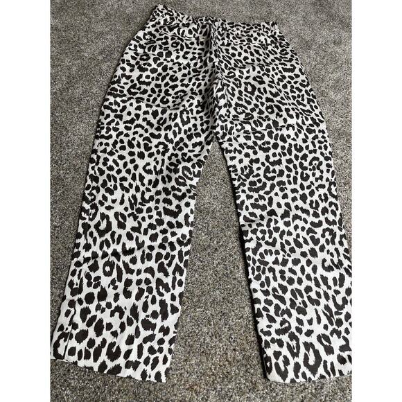 J. Crew Womens Linen Blend Leopard Print Pants Size 6 Lightweight - Picture 4 of 9